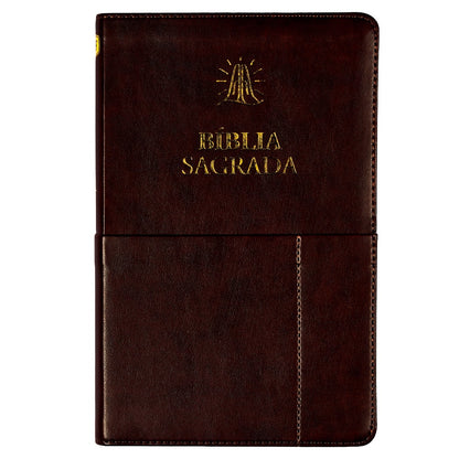 Bíblia Sagrada Slim | ACF | Luxo Marrom | Com Bolso