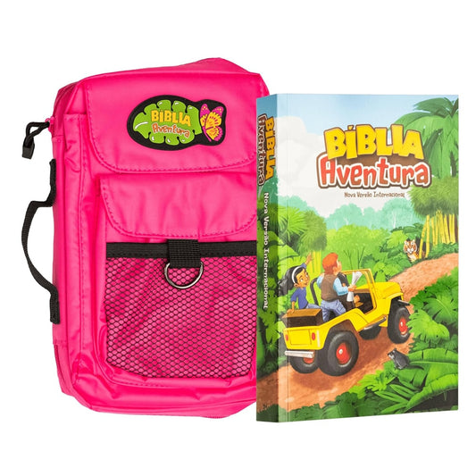 Bíblia Aventura Para Crianças | NVI | Capa Especial com Bolsa Rosa