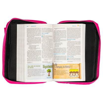 Bíblia Aventura Para Crianças | NVI | Capa Especial com Bolsa Rosa