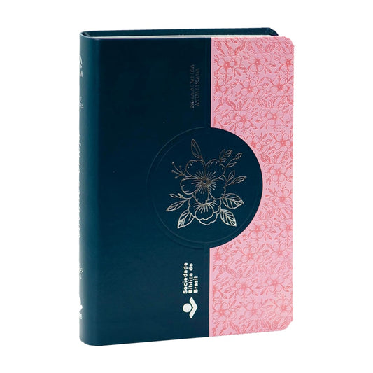 Bíblia Sagrada | Letra Supergigante | NAA | Capa Luxo Azul e Rosa