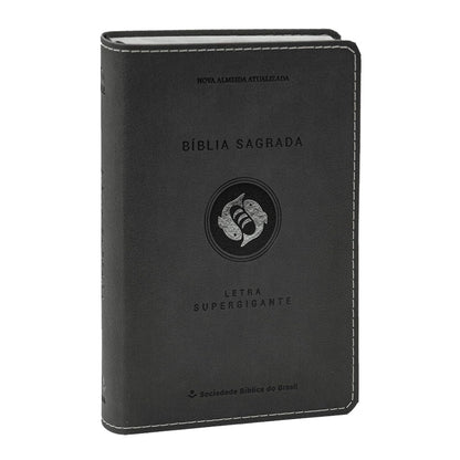 Bíblia Sagrada | Letra Supergigante | NAA | Capa Luxo Cinza Peixe