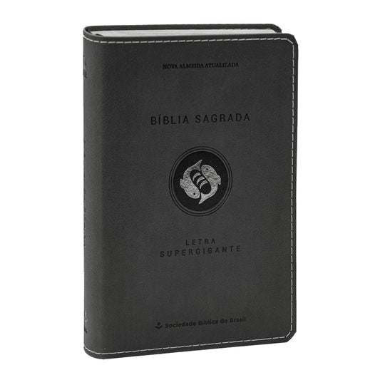 Bíblia Sagrada | Letra Supergigante | NAA | Capa Luxo Cinza Peixe