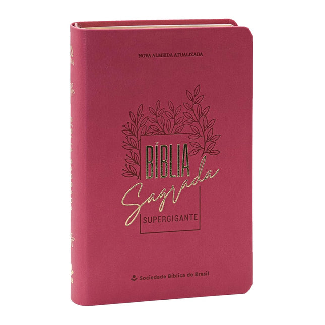 Bíblia Sagrada | Letra Supergigante | NAA | Capa Luxo Rosa