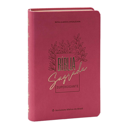 Bíblia Sagrada | Letra Supergigante | NAA | Capa Luxo Rosa