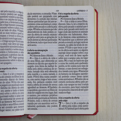 Bíblia Sagrada | Letra Supergigante | NAA | Capa Luxo Rosa