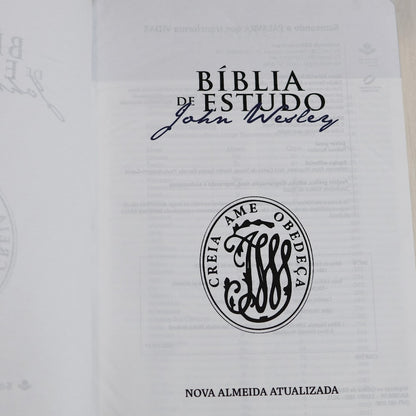 Bíblia de Estudo John Wesley | NAA | Azul