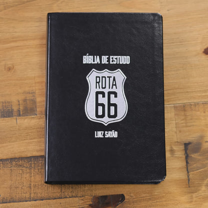 Bíblia de Estudo Rota 66 | NVI | Luiz Sayão | Capa Flexível Preta