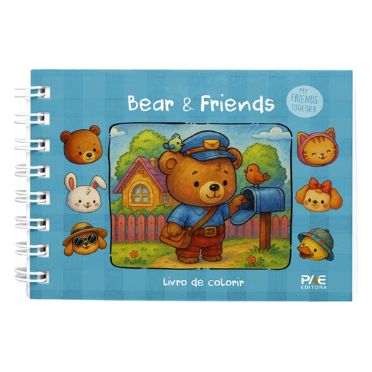 Bear e Friends | Livro de Colorir | Capa Azul