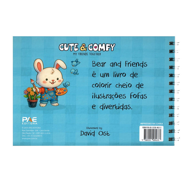 Bear e Friends | Livro de Colorir | Capa Azul