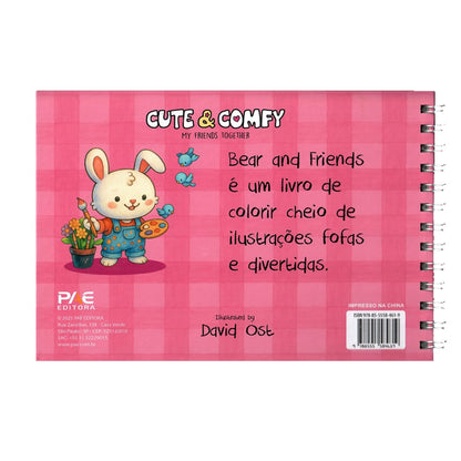 Bear e Friends | Livro de Colorir | Capa Rosa
