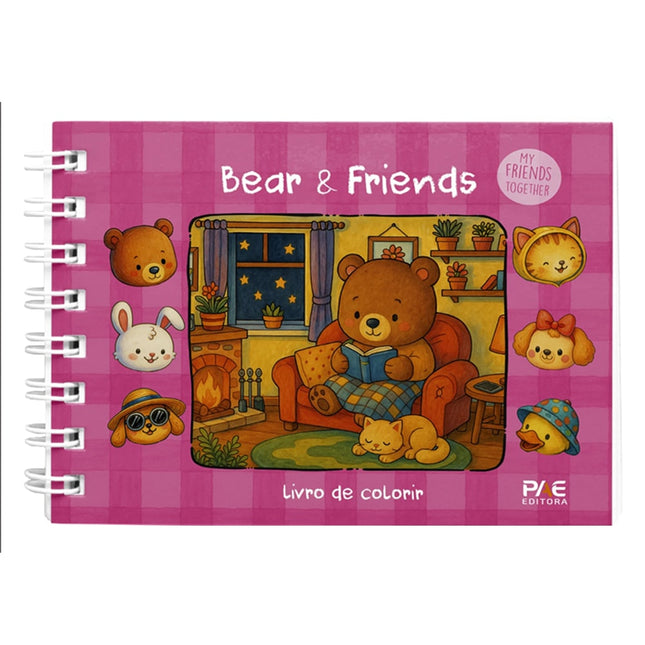 Bear e Friends | Livro de Colorir | Capa Rosa