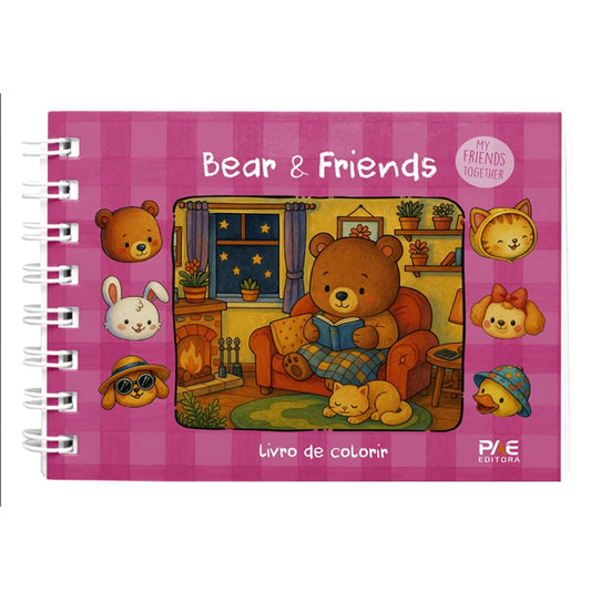 Bear e Friends | Livro de Colorir | Capa Rosa