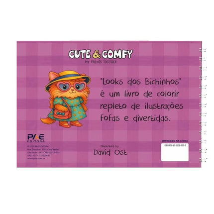 Looks dos Bichinhos | Livro de Colorir | Capa Lilás