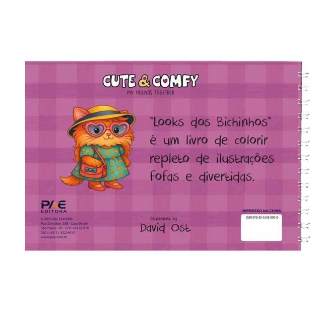 Looks dos Bichinhos | Livro de Colorir | Capa Lilás