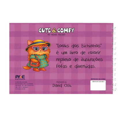 Looks dos Bichinhos | Livro de Colorir | Capa Lilás