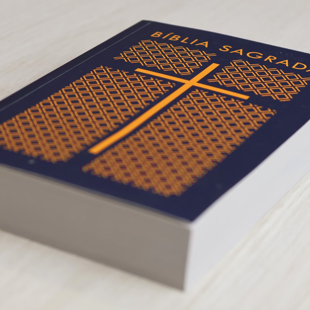Bíblia Sagrada Cruz Azul Tracejado | NAA | Letra Normal | Capa Ilustrada