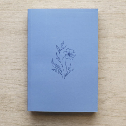 Bíblia Sagrada Flor Minimalista Azul | NAA | Letra Normal | Capa Ilustrada