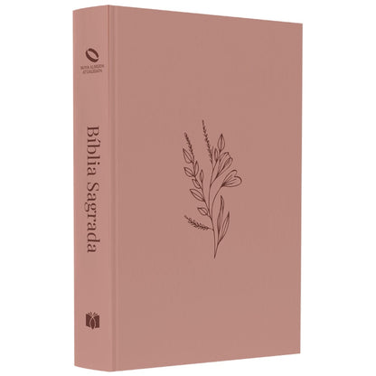 Bíblia Sagrada Flor Minimalista Marrom | NAA | Letra Normal | Capa Ilustrada