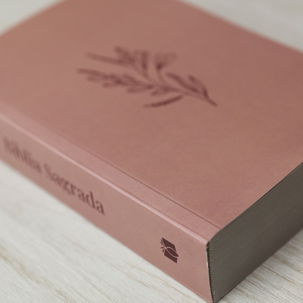 Bíblia Sagrada Flor Minimalista Marrom | NAA | Letra Normal | Capa Ilustrada