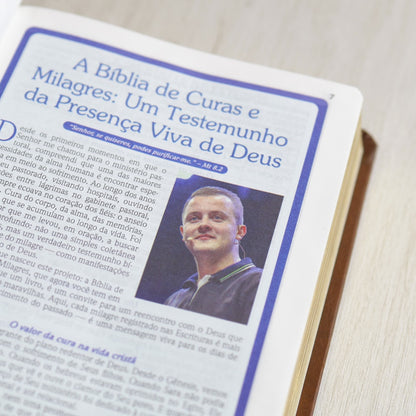 Bíblia de Estudo Cura e Milagres | KJA | Capa Luxo Nobre Marrom