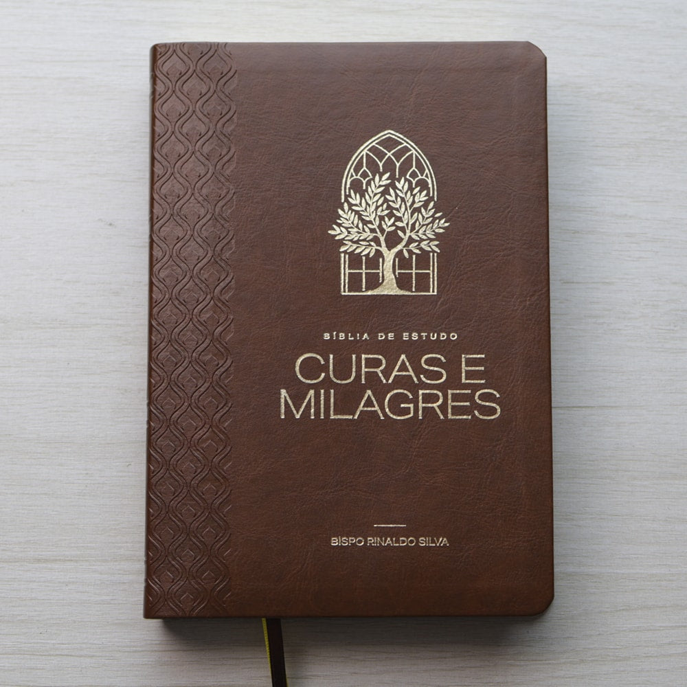 Bíblia de Estudo Cura e Milagres | KJA | Capa Luxo Nobre Marrom