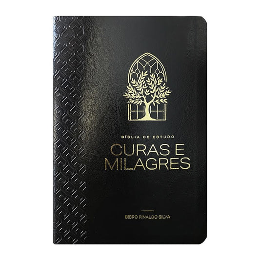 Bíblia de Estudo Cura e Milagres | KJA | Capa Luxo Nobre Preta