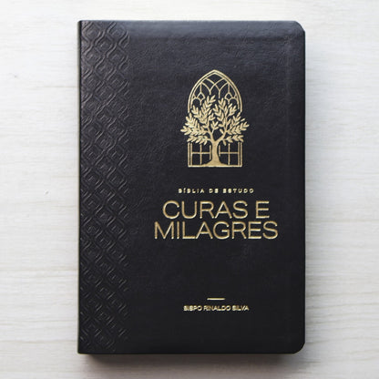 Bíblia de Estudo Cura e Milagres | KJA | Capa Luxo Nobre Preta