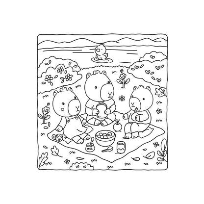 Cute Capybaras | Livro de Colorir