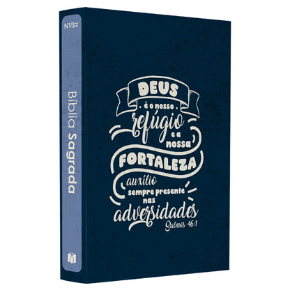 Bíblia Sagrada Lettering | NVI | Capa Brochura Azul