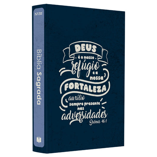 Bíblia Sagrada Lettering | NVI | Capa Brochura Azul