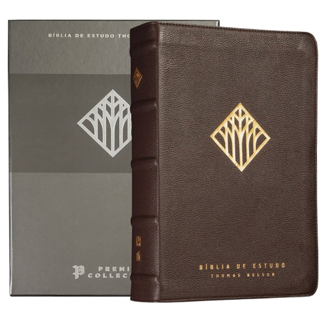 Bíblia Sagrada | NVI | Premier Collection | Capa Couro Luxo Marrom