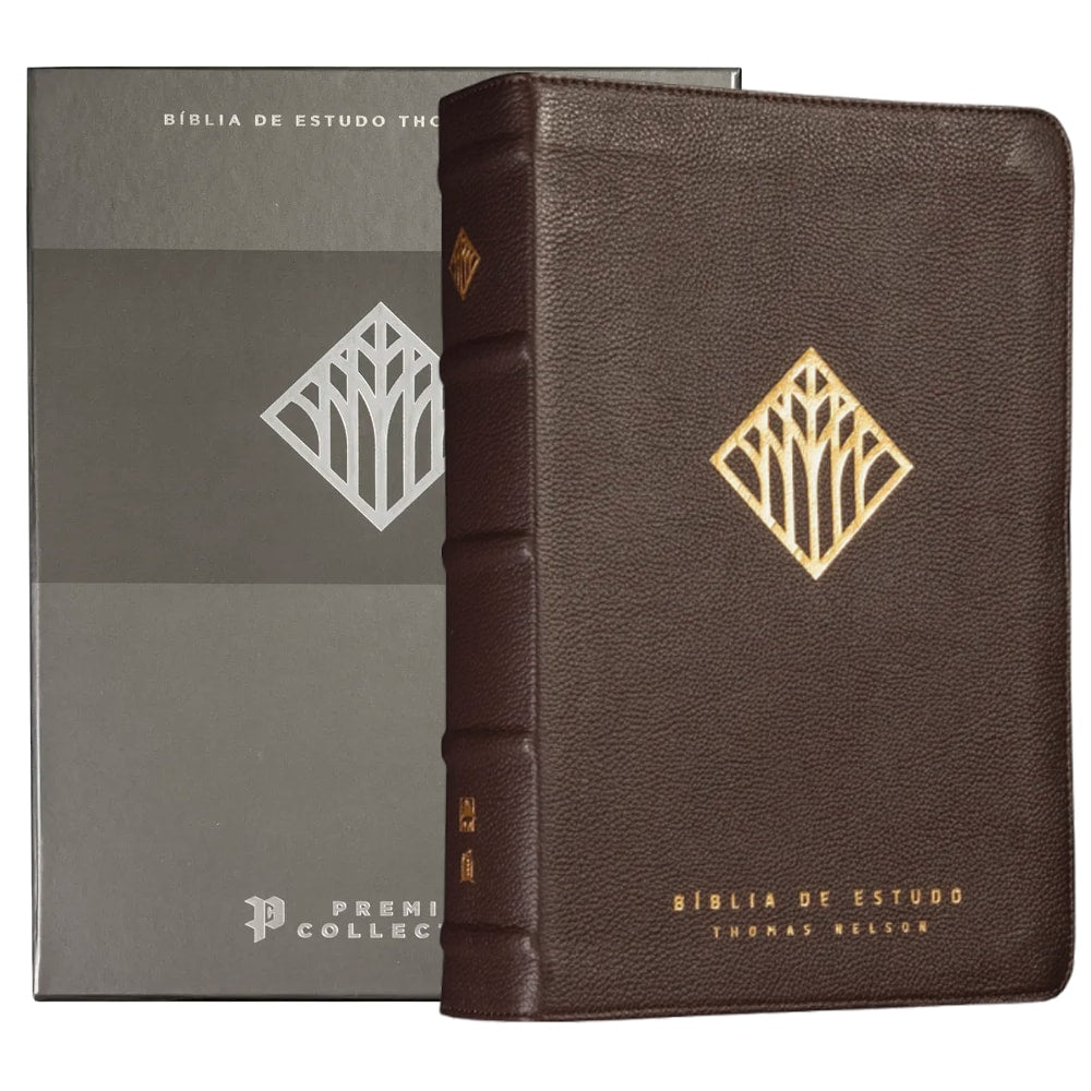 Bíblia Sagrada | NVI | Premier Collection | Capa Couro Luxo Marrom