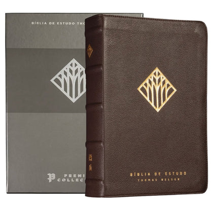 Bíblia Sagrada | NVI | Premier Collection | Capa Couro Luxo Marrom