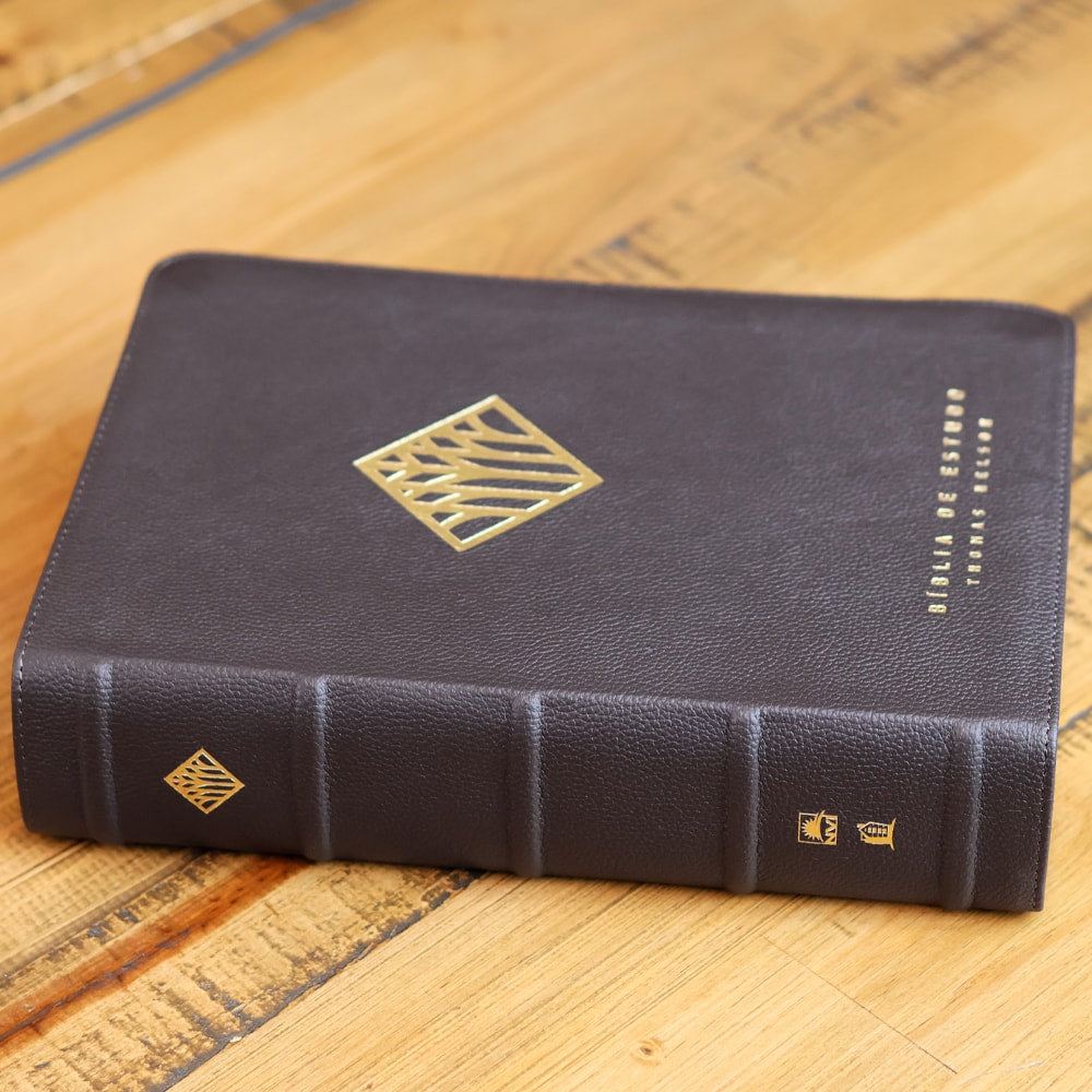 Bíblia Sagrada | NVI | Premier Collection | Capa Couro Luxo Marrom