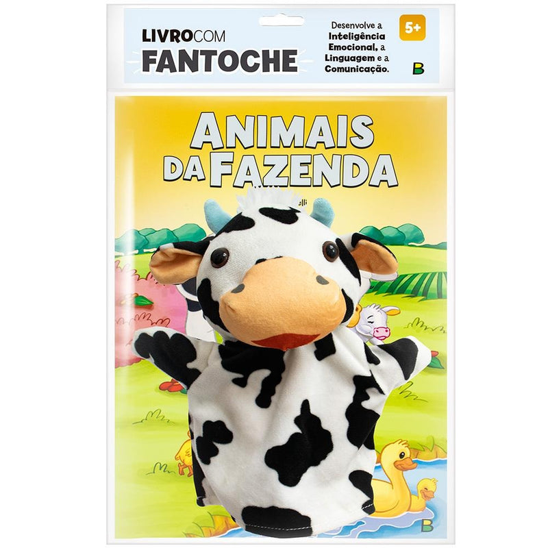 "LIVRO COM FANTOCHE: ANIMAIS DA FAZENDA
 "