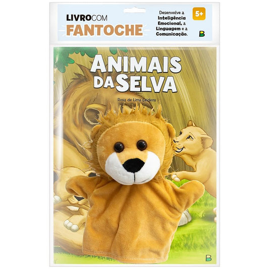 "LIVRO COM FANTOCHE: ANIMAIS DA SELVA
 "