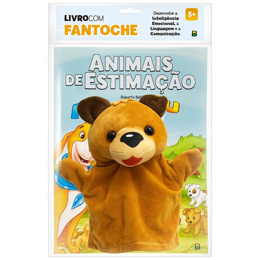 "LIVRO COM FANTOCHE: ANIMAIS DE ESTIMACAO
"