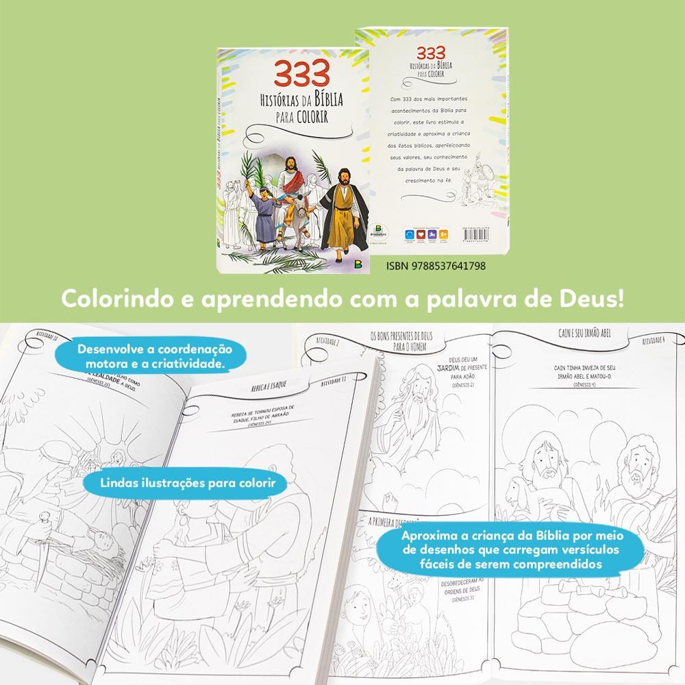 333 HISTORIAS DA BIBLIA PARA COLORIR