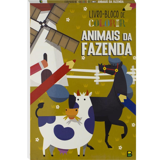"LIVRO-BLOCO DE COLORIR: ANIMAIS DA FAZENDA
"