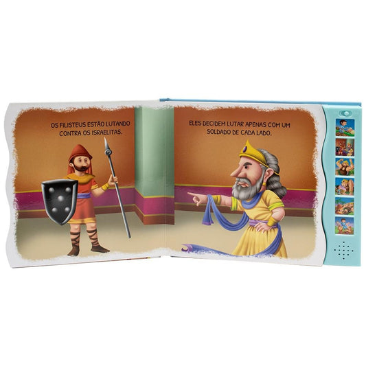 "LIVRO SONORO - HISTORIAS DA BIBLIA: DAVI E GOLIAS
  "