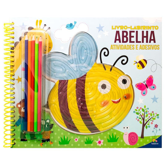 "LIVRO-LABIRINTO! ATIVIDADES, COLORIR E ADESIVOS: ABELHA
  "