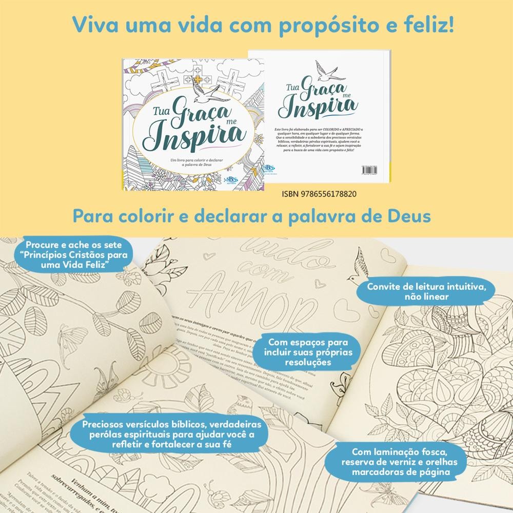 "LIVRO PARA COLORIR: TUA GRACA ME INSPIRA
  "
