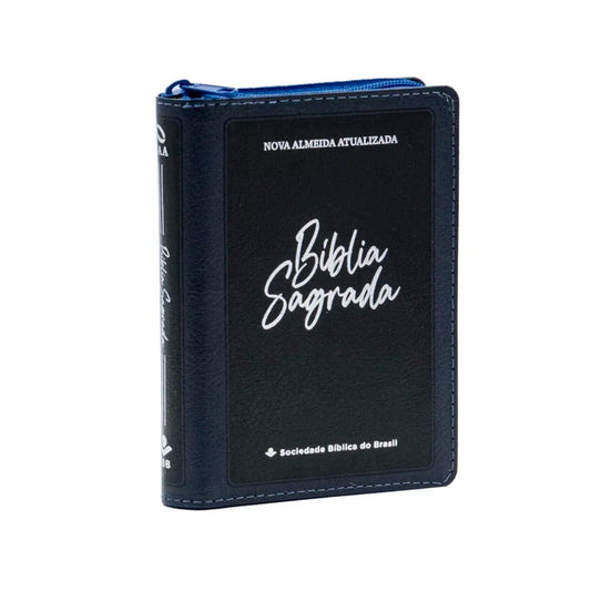 Bíblia Sagrada | NAA | Letra Maior | Com Zíper | Azul e Preta