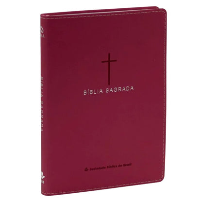 Bíblia Sagrada Slim | NAA | Luxo Cruz Rosa