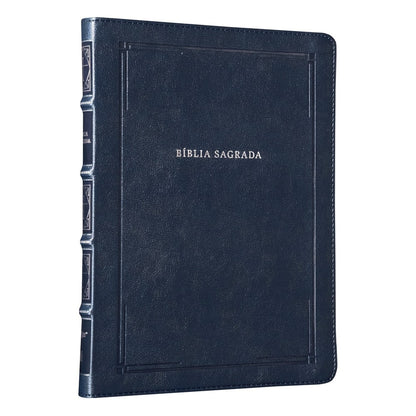 Bíblia Barroca Slim | NVI | Letra Grande | Capa Luxo Couro Soft Azul