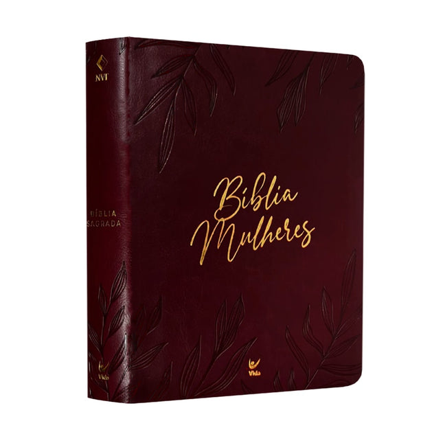 Bíblia Mulheres Folhas | Viviane Martinello | NVT | Espaço Para Anotações | Capa Luxo Vinho