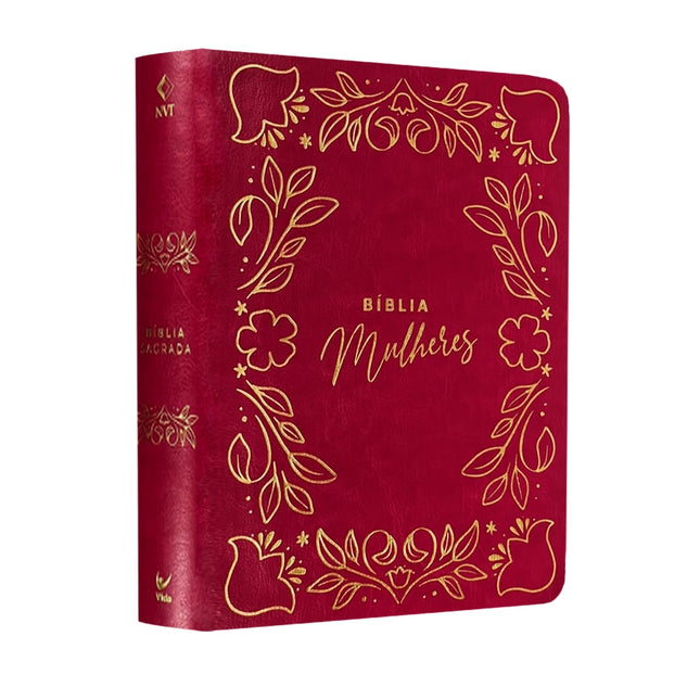 Bíblia Mulheres Frame e Floral | Viviane Martinello | NVT | Espaço Para Anotações | Capa Luxo Rosa