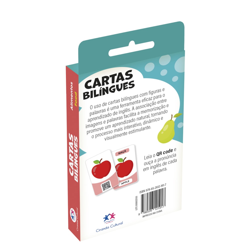 Flash Cards Cartas Bilíngues - Alimentos - Food | Ciranda Cultural