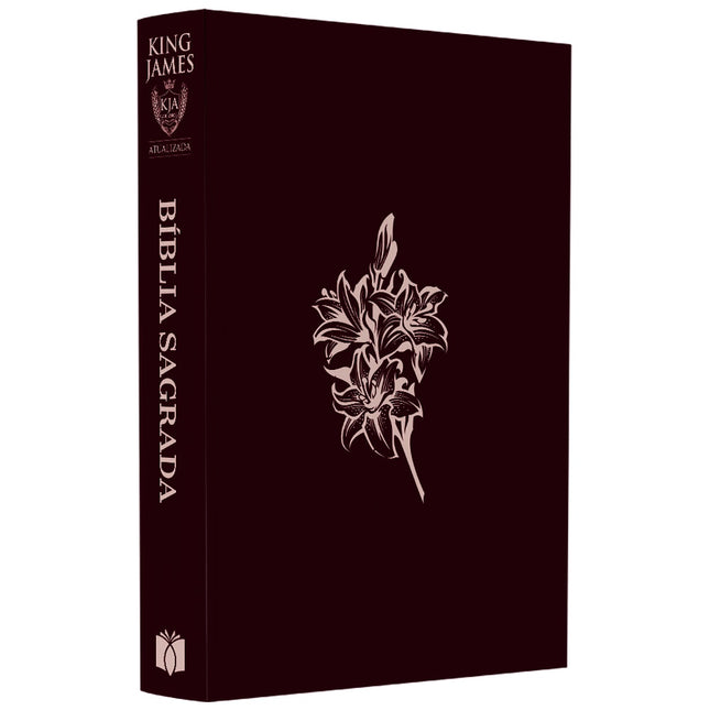 Bíblia Sagrada Flores | KJA  | Letra Maior | Capa Dura Vinho
