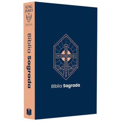 Bíblia Sagrada Cruz Vitral | KJA  | Letra Maior | Capa Dura